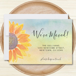 We've Moved Colourful Sunflower Moving Announcemen Announcement