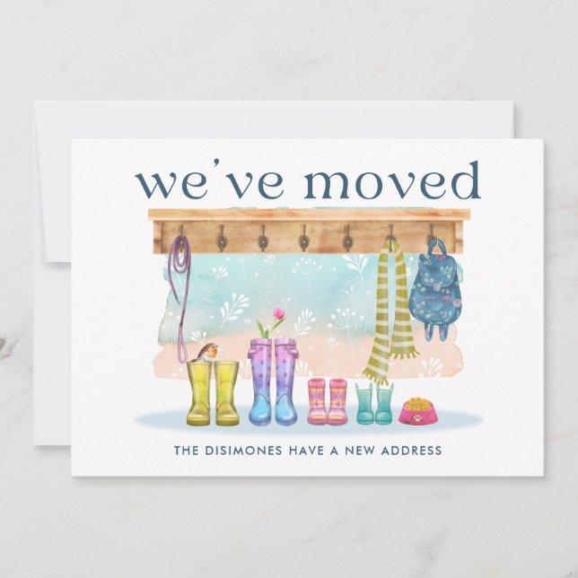 We've Moved Colourful Watercolor Moving Announcement (Front)