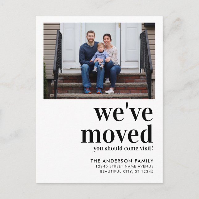 We've Moved Come Visit New Address Photo Moving Announcement Postcard (Front)