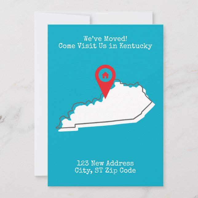 We've Moved! Come Visit Us in Kentucky Announcement (Front)