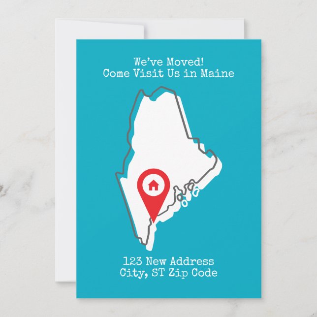 We've Moved! Come Visit Us in Maine Announcement (Front)