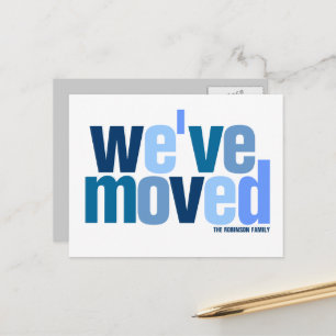 We've Moved (Cool Colours) Announcement Postcard