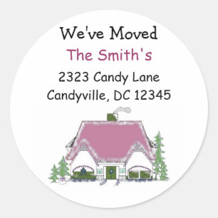 We've Moved Cosy House Classic Round Sticker
