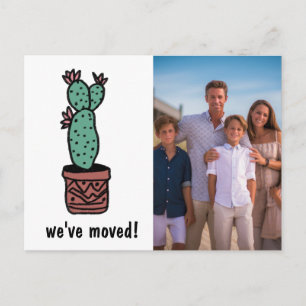 We've Moved CUSTOM PHOTO Cactus New Address Change Postcard