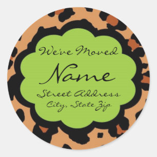 We've Moved Customisable Lepord Sticker