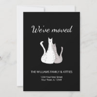 We've Moved Cute Cats Moving Black White