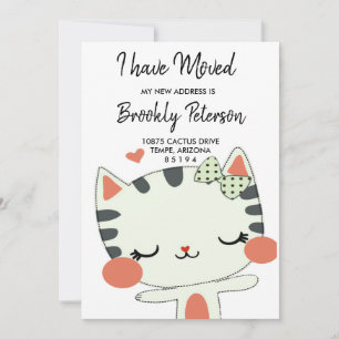 We've Moved    cute Pretty Kitty  Invitation