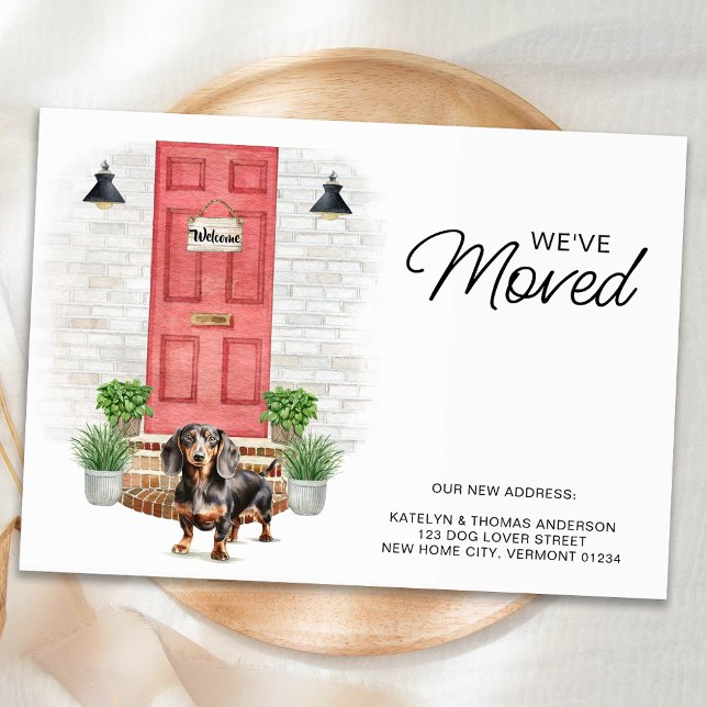 We've Moved Dachshund Red Door Dog Moving  Announcement (Creator Uploaded)