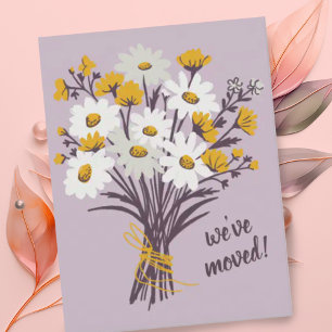 We've Moved Daisy Bouquet New Home Address Change Postcard