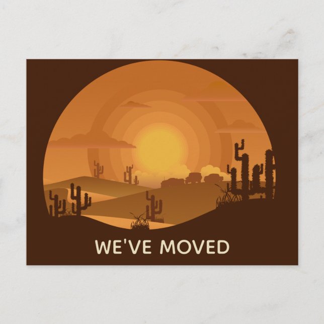 We've Moved Desert Change of Address Announcement Postcard (Front)