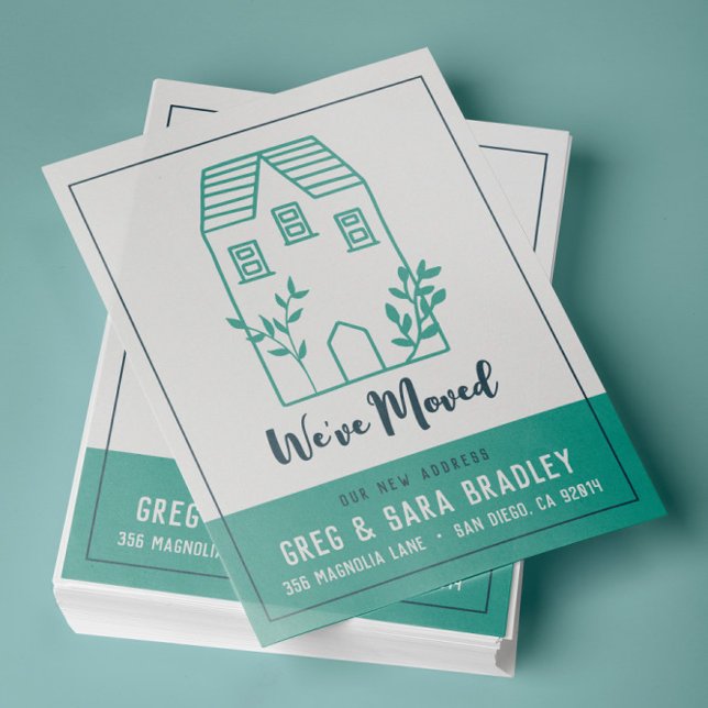 We've Moved Doodle House New Address  Card (Creator Uploaded)