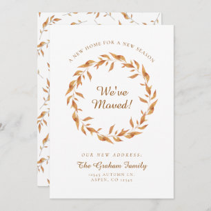 We've Moved Fall Leaves Wreath Moving Announcement