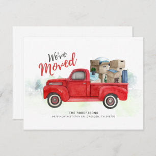 Weve Moved Family Watercolor Moving Announcement