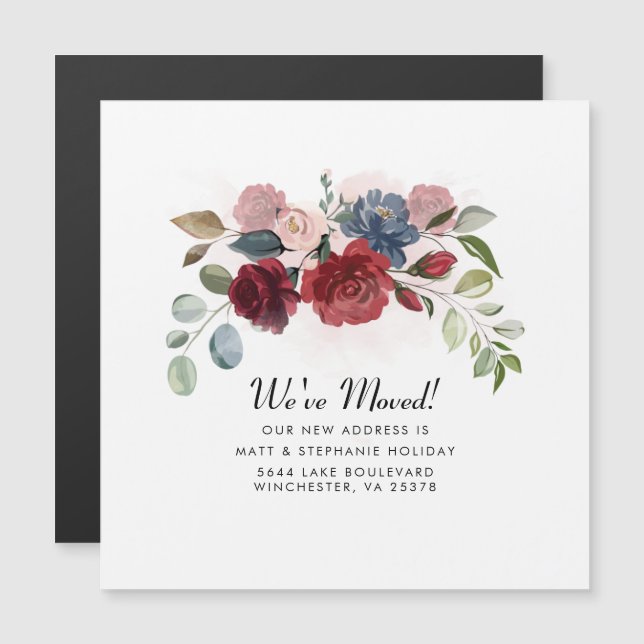 We've Moved Floral Address Update Announcement (Front/Back)