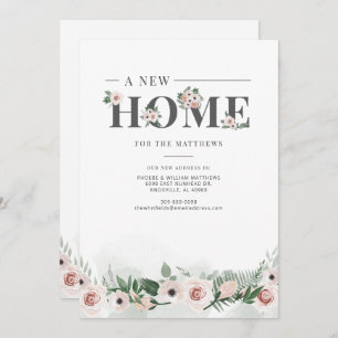 We've Moved Floral Change of Address Moving Announcement