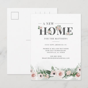 We've Moved Floral Change of Address Moving Announcement Postcard