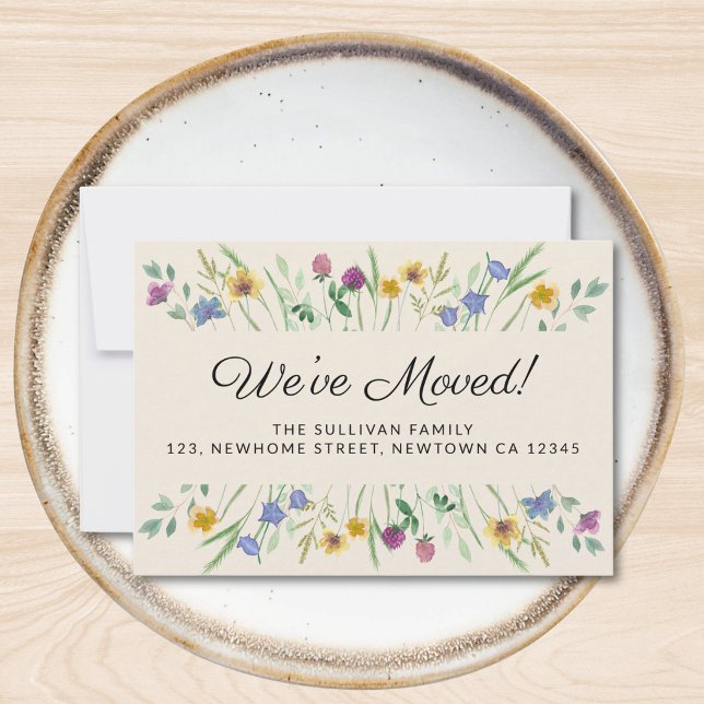 We've Moved Floral Moving Announcement Mini Card (Creator Uploaded)