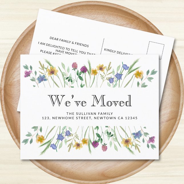 We've Moved Floral Moving Announcement Postcard (Creator Uploaded)