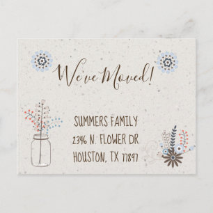 We've Moved Floral New Address Announcement Modern Postcard