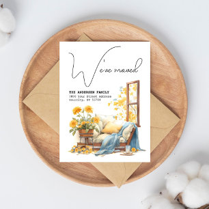 We've Moved Floral Window New Address Announcement Postcard