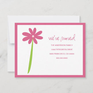 We've Moved Flower Announcement (Pink)