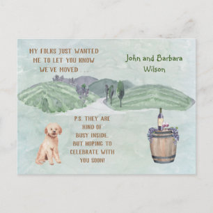 WE'VE MOVED FUN FAMILY DOG ANNOUNCES MOVE ANNOUNCEMENT POSTCARD