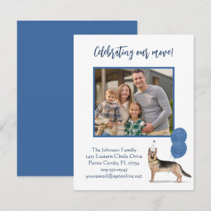 We've Moved German Shephard Family Photo Budget Announcement