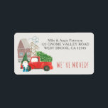 We've Moved Gnome and Christmas Truck New Address Label<br><div class="desc">Christmas gnome themed New Address labels which you can edit to read We've Moved or I've Moved as well as add your name(s) and new address. The design has a  traditional vintage red truck with Christmas Tree on the back,  a trendy gnome and a whimsical new house.</div>