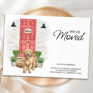 We've Moved Golden Doodle Red Door Dog Moving  Announcement