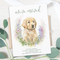 We've Moved Golden Retriever Puppy Dog Moving