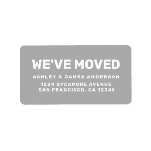 We've Moved Gray New Address Label