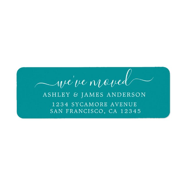 We've Moved Green New Address label (Front)
