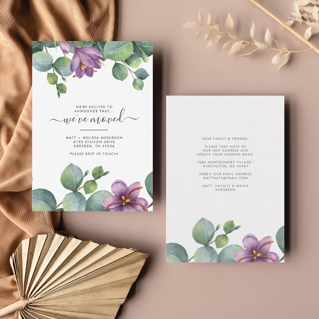 We've Moved Greenery Eucalyptus Change of Address Card (Creator Uploaded)