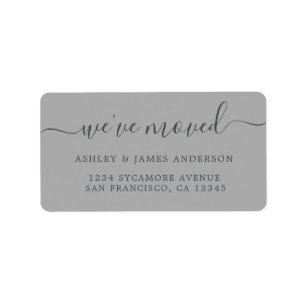 We've Moved Grey New Address label