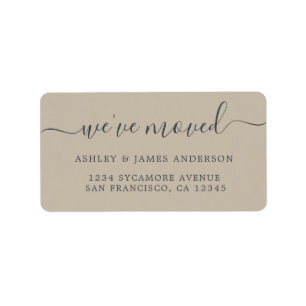 We've Moved Grey New Address label