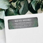 We've Moved Grey Wood Greenery New Return Address<br><div class="desc">Add a stylish finishing touch to holiday moving announcement envelopes with custom We've Moved / I've Moved return address labels. All wording is simple to personalise. The modern farmhouse style design features a rustic grey faux wood background, festive watercolor pine greenery, and modern minimalist typewriter style typography. These labels are...</div>