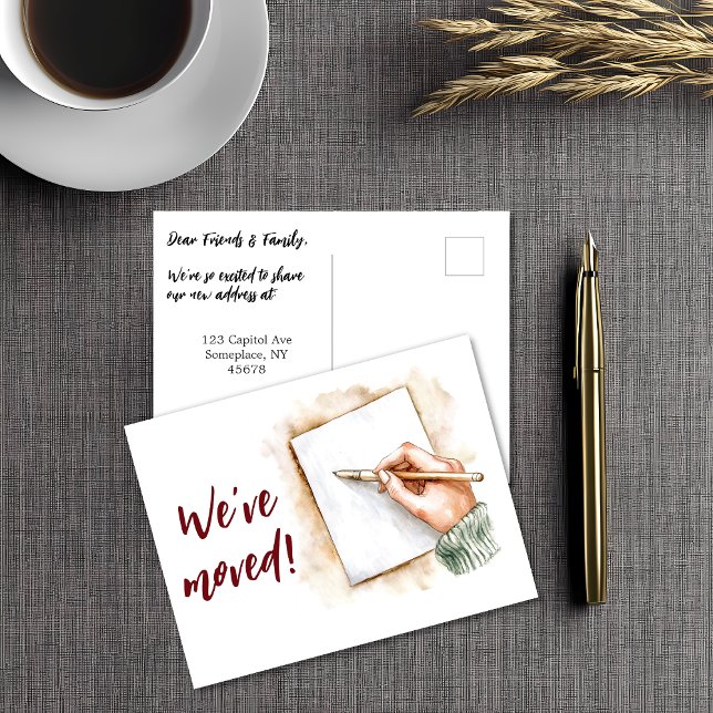 We've Moved Handwriting Postcard (Creator Uploaded)