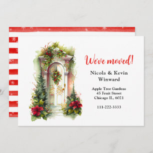 We've Moved Holiday Christmas Berries Door Announcement