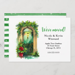We've Moved Holiday Christmas Holly Door Announcement