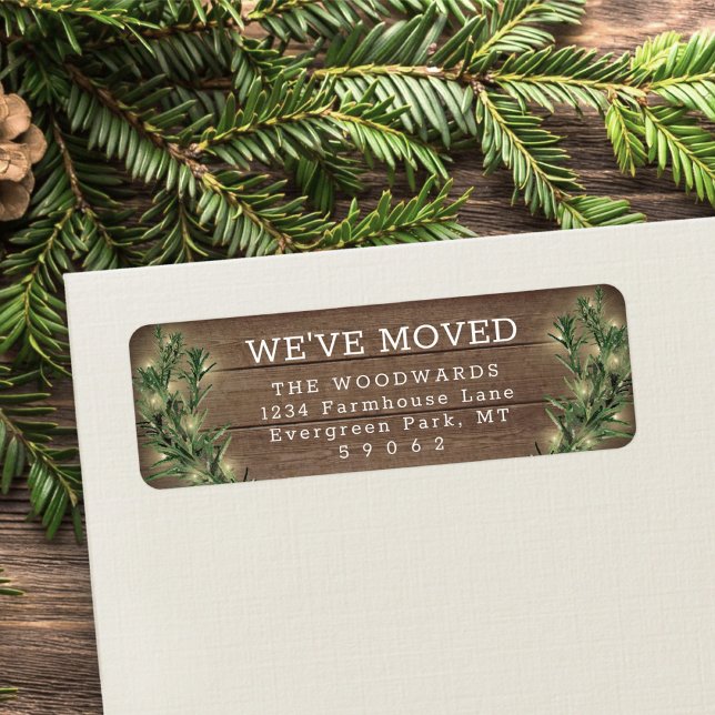 We've Moved Holiday Lights & Wood Return Address (Creator Uploaded)