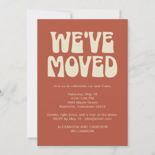 We've Moved Housewarming Party Rust Retro Invitation