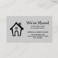 We've Moved Little House Light Grey Announcement