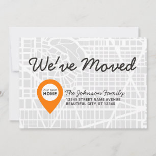 We've Moved Map Design New Home Address Moving Announcement
