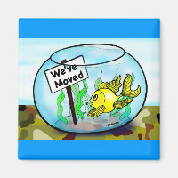 We've Moved Military goldfish fish tank cartoon