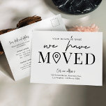 We've Moved Minimal Business Office Address Change Postcard<br><div class="desc">Let your customers, employees and delivery providers about your new office address with this minimalist We Have Moved Business Postcard Design. Featuring black and white design with trendy fonts, space for your business name, new address, contact details and opening hours, this modern we've moved postcard is an easy way to...</div>