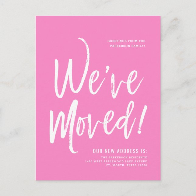 We've Moved | Minimal Taffy New Address Postcard (Front)