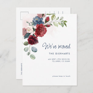 We've Moved Modern Elegant Chic Floral Moving Announcement Postcard