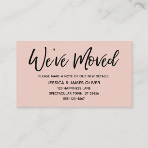 We've Moved Modern Handwriting Blush Insert Card