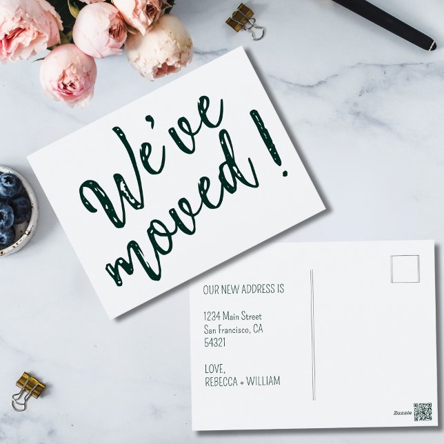 We've Moved Modern Handwritten Script  Postcard (Creator Uploaded)