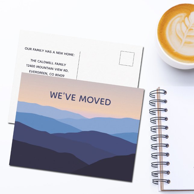 We've Moved Mountain Sunrise Change of Address Postcard (Creator Uploaded)